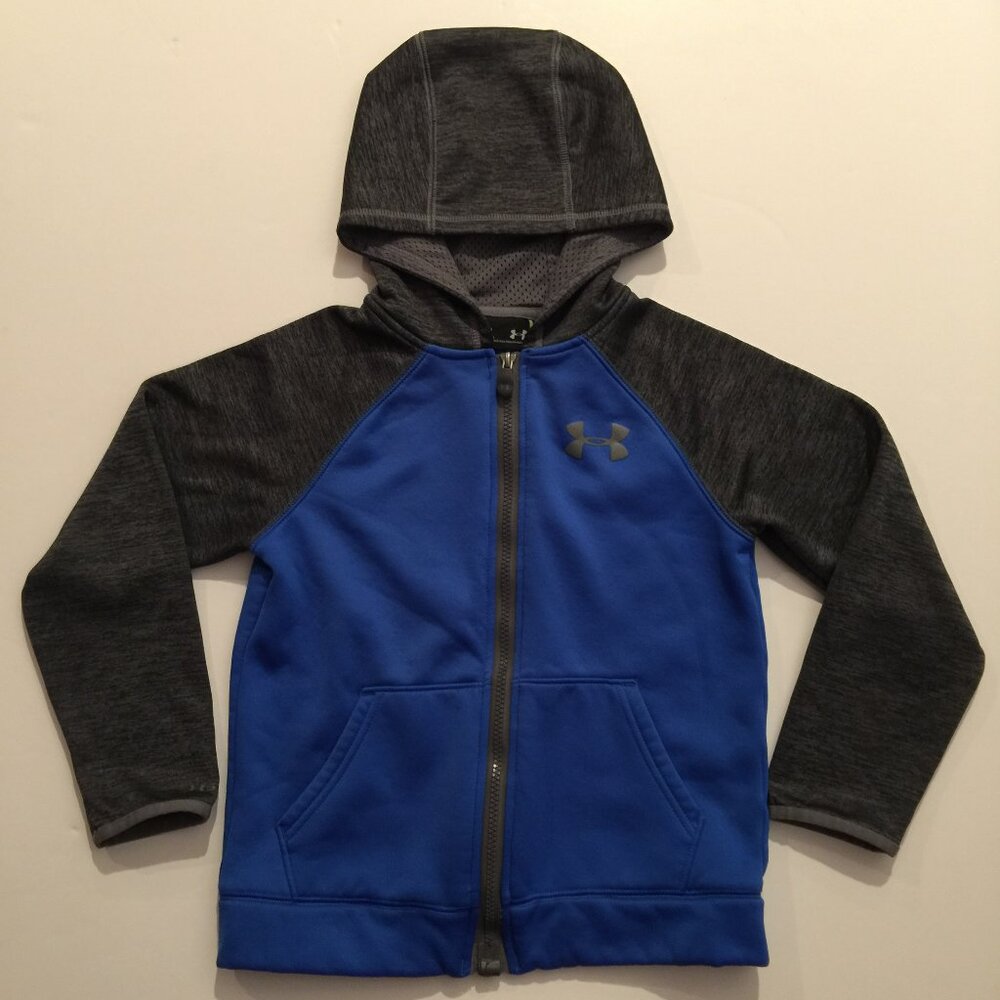 Under Armour Jacket Youth Boys Blue YSM/JP/P  Softshell Full Zip Hoodie Jacket
